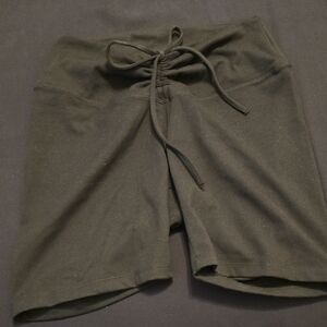 Victoria's Secret PINK Bike Short in Black with an adjustable waist front